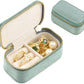 TAIMY Mini Jewelry Travel Case, Velvet Small Travel Jewelry Box, Portable Jewelry Travel Organizer Box for Rings Earrings Necklaces, Gifts for Women Girls(Mint)