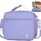 NOL Kids Lunch Bag -Kids 3+ Reusable Insulated Lunch Box with Zipper Closure Buckle Handle Adjustable Long Shoulder Strap, Easy-Clean Waterproof Fabric, Children Lunch Tote Bag for School-Light purple