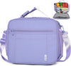 NOL Kids Lunch Bag -Kids 3+ Reusable Insulated Lunch Box with Zipper Closure Buckle Handle Adjustable Long Shoulder Strap, Easy-Clean Waterproof Fabric, Children Lunch Tote Bag for School-Light purple