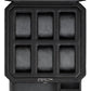 ROTHWELL 6 Slot Leather Watch Box with Valet Drawer - Luxury Watch Case Display Organizer, Microsuede Liner, Locking Mens Jewelry Watches Holder, Men's Storage Boxes With Large Glass Top (Black/Grey)