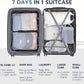 Large Packing Cube Set with See Through Mesh- Compression Packing Cubes Travel Organizers by TRIPPED Travel Gear (White)