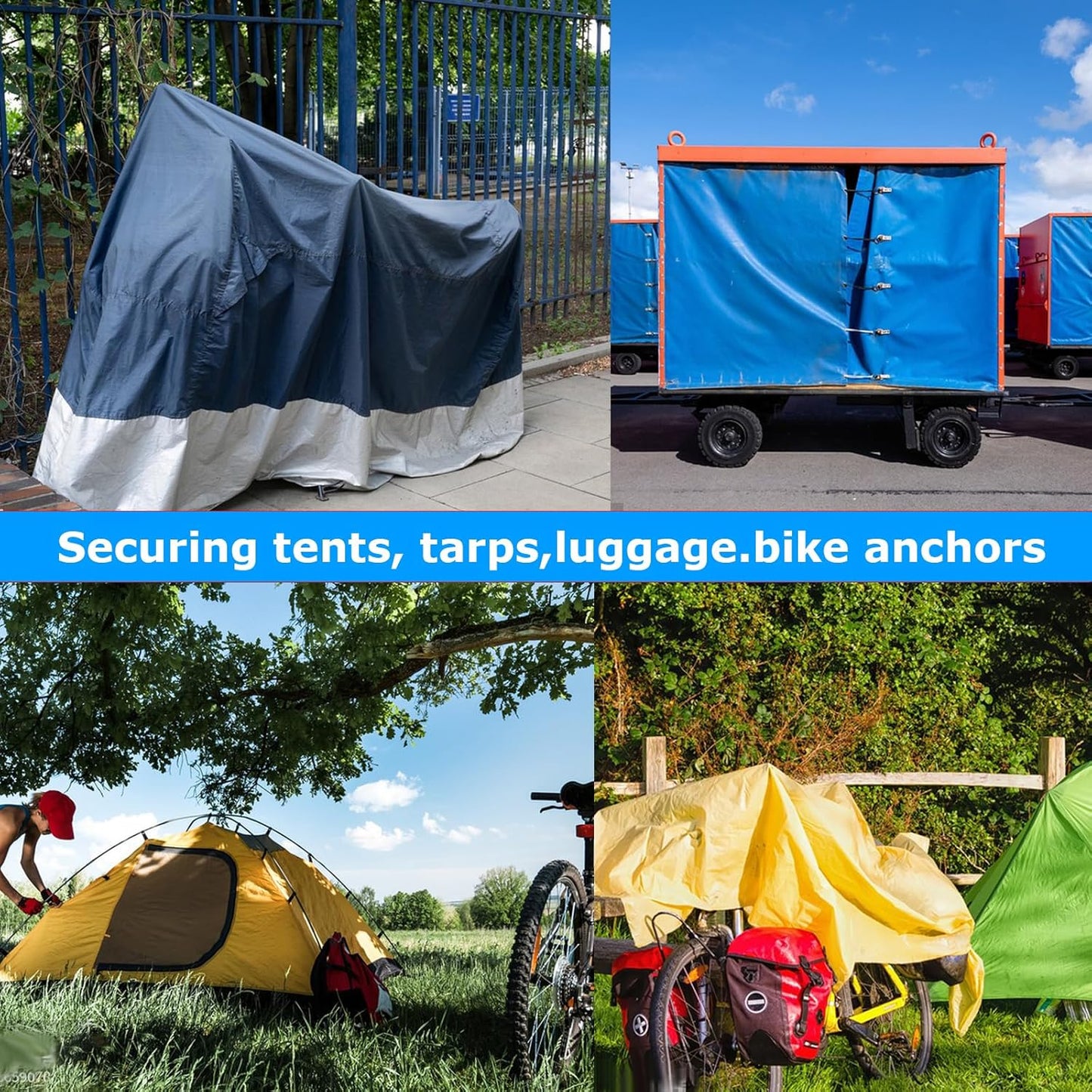 Bungee Cords with Dual Hooks, 12inch 6Pack Mini Bungee Straps 1/3 Inch Strong Elastic Rope Securing Tie Down for Camping,Tarps, Luggage,Bike Rack, Tent