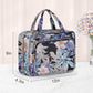 Wedama Toiletry Bag for Women, Large Cosmetic Travel Bag, Hanging Toiletry Bag for Bathroom, PVC Waterproof Makeup Bag, Toiletries Bag for Travel Business Trips and Camping, Black+Brown Floral - Roamly