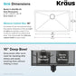 KRAUS Standart PRO™ 32-inch 16 Gauge Undermount Single Bowl Stainless Steel Kitchen Sink with WasteGuard™ Continuous Feed Garbage Disposal, KHU100-32-100-75MB