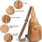 7L Sling Bag for Women Men Leather Small Sling Backpack Daypack Anti Theft Fanny Pack Crossbody Purse Travel