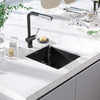 TORVA 15 x 17 Inch Gloss Black Ceramic Coating with NanoTek Undermount Kitchen Sink, PVD Coated Gunmetal Sink16 Gauge Stainless Steel Wet Bar or Prep Sinks Single Bowl, Fits 18" Cabinet,Dark Gray