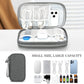 FYY Electronic Organizer, Travel Cable Organizer Bag Pouch Electronic Accessories Carry Case Portable Waterproof Double Layers Storage Bag for Cable, Cord, Charger, Phone, Large Size, Dark Grey