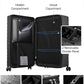 LUGGEX Trunk Luggage,KVT Expandable PC Hard Shell Large Checked 30 Inch Suitcase with Shock - Absorbing Wheels & TSA Lock(EX-Pro,Black,30 inch,115L - 125L)