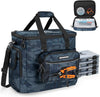 KastKing BaitSpace Fishing Tackle Bag With 4 Tackle Boxes & Removable Bait Binder, Water-Resistant Tackle Storage, Durable Fishing Gear, Adjustable Shoulder Strap