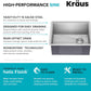 KRAUS Kore 23-Inch Undermount Workstation 16 Gauge Single Bowl Stainless Steel Kitchen Sink with Accessories, KWU111-23