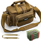 Goture Fishing Tackle Bag with 4 Tackle Boxes, Soft Side 600D Water-Resistant Cross Body Sling Fishing Bag, Small Saltwater Gear Storage Tactical Bags, Gifts for Men/Women (15.75"x9.45"x8.27")