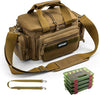 Goture Fishing Tackle Bag with 4 Tackle Boxes, Soft Side 600D Water-Resistant Cross Body Sling Fishing Bag, Small Saltwater Gear Storage Tactical Bags, Gifts for Men/Women (15.75"x9.45"x8.27")