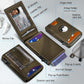 Airtag Wallet for Men,with Money Clip Gift Boxed,Slim Front Pocket Wallet RFID Blocking Metal Case Smart Pop-up Credit Card Holder in Magnetic Leather Flip