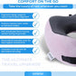 Pure Memory Foam Travel Pillows for Airplanes – Ergonomic Design with Adjustable Fit, Machine Washable, 3D Eye Mask & Compact Plane Pillow for Traveling – Grey & Pink