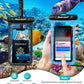 Hiearcool Waterproof Phone Pouch, Waterproof Beach Bag Compatible for iPhone 16 15 14 13 Pro Max, IPX8 Cellphone Travel Essentials for Beach -Black & Sky Blue-2Pack