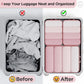 Veken 6/9/11 Set Compression Packing Cubes for Travel Essentials,Compressible Expandable Large Luggage Suitcase Organizer Bags for Clothing,Durable Space Saver Storage Bags(Pink)