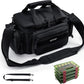 Goture Fishing Tackle Bag with 4 Tackle Boxes, Soft Side 600D Water-Resistant Cross Body Sling Fishing Bag, Small Saltwater Gear Storage Tactical Bags, Gifts for Men/Women (15.75"x9.45"x8.27")