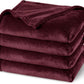 PHF Ultra Soft Fleece Blanket Queen Size, No Shed No Pilling Luxury Plush Cozy 300GSM Lightweight Blanket for Bed, Couch, Chair, Sofa Suitable for All Season, 90" x 90", Wine Red/Burgundy