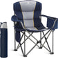 LET'S CAMP Folding Camping Chair Oversized Heavy Duty Padded Outdoor Chair with Cup Holder Storage and Cooler Bag, 450 LBS Weight Capacity, Thicken 600D Oxford
