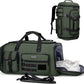 WITZMAN Travel Duffel Bags for Men Large Carry On Weekender Overnight Bag 3 in 1 Backpack with Shoe Compartment (B693 Army Green） - Roamly