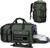 WITZMAN Travel Duffel Bags for Men Large Carry On Weekender Overnight Bag 3 in 1 Backpack with Shoe Compartment (B693 Army Green） - Roamly