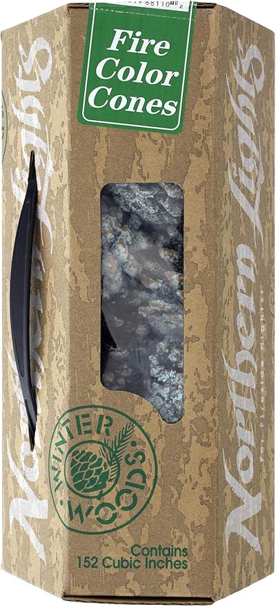 Northern Lights Fire Color Cones by Winter Woods - Transform Fireplaces and Camp Fires to a Rainbow of Colors - Easy to Use, Natural, Clean Burning