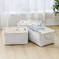 TheWarmHome Storage Basket for Gifts Empty - Large 3 Pack 15.7x11.8x8.2 inch Storage Basket for Organizing with Handles, Canves Storage Bins for Organizer Closet Toy Cubes Gift (White)
