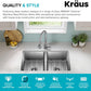 KRAUS Fairlane 33-inch Undermount Double Bowl 18-Gauge Stainless Steel Kitchen Sink, KHU632-33