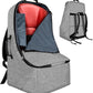 Padded Car Seat Travel Bag for Airplane, Heavy Duty Backpack for Air Travel, Water-Resistant Carrier with Shoulder Strap, Fits Most Car Seats (Grey)