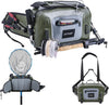 Goture Waterproof Fishing Waist Pack, IPX8 840D TPU Large Tackle Bag with Rod Holder, Airtight Zipper Closure, Fly Fishing Bag with Adjustable Waist Strap for Stream,Kayaking,Boating,Sling Fanny Pack