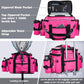 Goture Fishing Tackle Bag with 4pcs 3600 Tackle Boxes, 600D Water-Resistant Soft Side Saltwater Gear Storage Fishing Bag with Rod Straps, Detachable Water Bottle Pouch, Waterproof Bottom, SBS Zippers