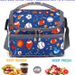FlowFly Double Decker Cooler Insulated Lunch Bag Large Tote for Boys, Girls, Men, Women, With Adjustable Strap, Football