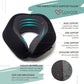 Premium Quality Memory Foam Travel Neck Pillow Bundle - Best Ergonomic Pillow for Airplane Travel, car Ride, Sleeping. Comes with Eye mask, earplugs and Storage Bag.(Stealth Black)