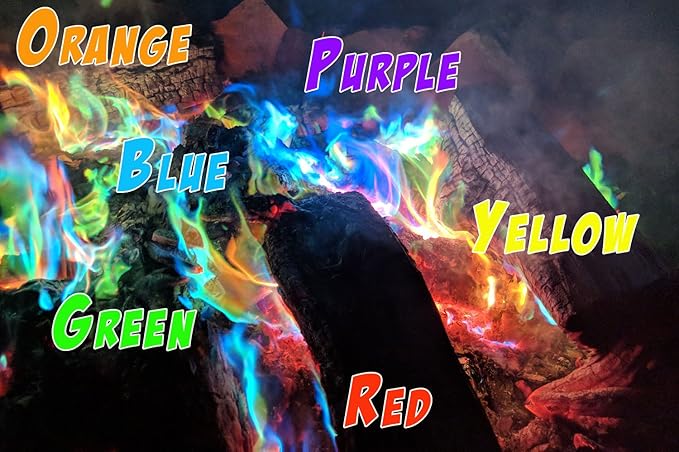 Mystical Fire Color Changing Packets Fire Pits Campfire Long-Lasting Enchanted Multi-Color Magical Family Fun for Indoor Fireplace or Outdoor Use 25 Gram 12 Pack