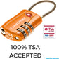 TSA Approved Travel Combination Cable Luggage Locks for Suitcases & Backpacks - 1 Pack of Orange TSA Lock