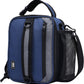 MIER Expandable Lunch Bag Insulated Lunch Box for Men to Work Travel Portable Lunchbox Bags with Shoulder Strap and Water Bottle Holder(Navy/Grey)