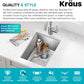 KRAUS Standart Pro 14 -inch Undermount Single Bowl 16 Gauge Stainless Steel Bar Kitchen Sink, KHU101-14