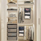 MAX Houser 3 Tier Shelf Hanging Closet Organizer, Space Saver,Closet Hanging Shelf with 2 Sturdy Hooks for Storage, Foldable (Grey)