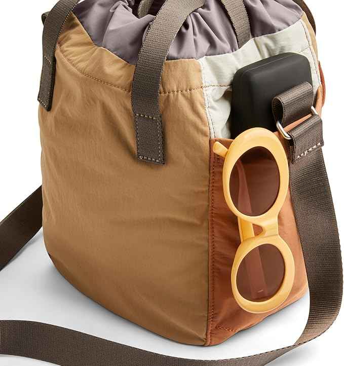 Bellroy Cinch Bucket Bag (compact 9 liter lightweight crossbody bag with external organization, internal zip pocket, adjustable shoulder strap, and adapts to be carried three ways) - SandDune