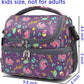 FlowFly Double Decker Cooler Insulated Lunch Bag Large Tote for Boys, Girls, Men, Women, With Adjustable Strap (Purple-Unicorn)
