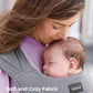 Momcozy Portable Baby Carrier – Compact & Lightweight, Adjustable for Travel, Fold & Go Convenient Storage Hip Pouch, Wide Shoulder Straps, Soft Skin-Friendly Fabric, for Babies 12–35 lbs (Grey)
