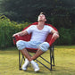 ALPHA CAMP Oversized Camping Chairs Padded Moon Round Chair Saucer Recliner with Folding Cup Holder and Carry Bag
