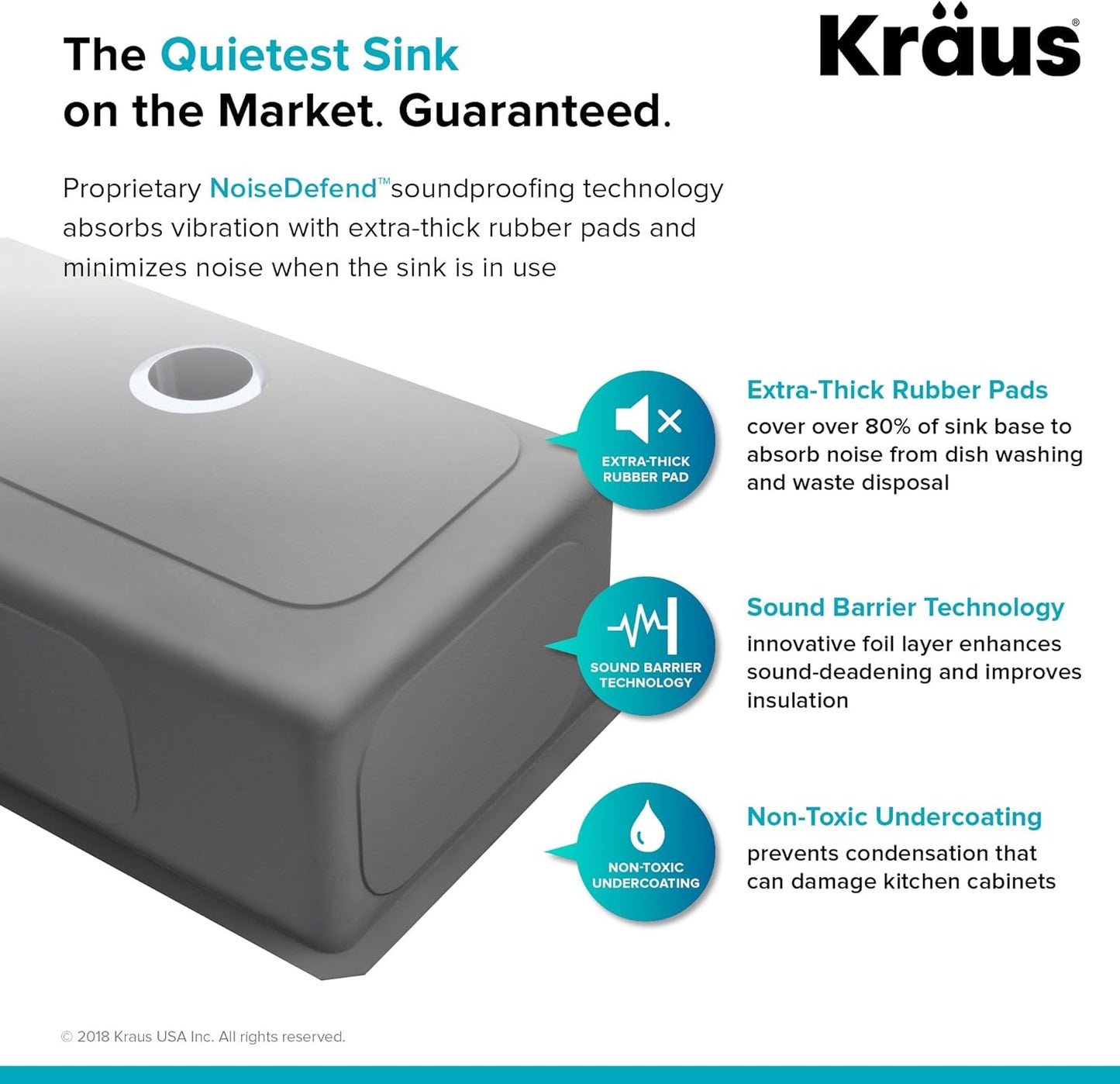 KRAUS Standart PRO™ 23-inch 16 Gauge Undermount Single Bowl Stainless Steel Kitchen Sink with WasteGuard™ Continuous Feed Garbage Disposal, KHU101-23-100-75MB