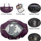 Women Duffle Weekender Travel Bag: Large Duffel Bags with Shoe Compartment Carry On Overnight Tote Bag with Wet Pocket Toiletry Bags Weekend Gym Yoga Hospital Bag for Womens Dark Purple 3Pcs Set
