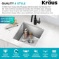 Kraus Kitchen Sink - Kraus Standart Pro 17-Inch Undermount Single Bowl, 16 Gauge Stainless Steel Kitchen Sinks, KHU101-17