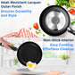SereneLife 6-Piece Pots and Pans Set – Nonstick Cookware, Black Coating, Heat-Resistant, Dishwasher safe, Includes Fry Pans, Saucepans with Lids, Color Black