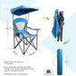 ALPHA CAMP Heavy Duty Canopy Camping Chair, 350 lbs Capacity Oversized Folding Chair with Adjustable Sunshade, Portable Sunshade Chair with Cup Holder for Beach, Fishing, Outdoor