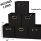 Household Essentials 80-1 Foldable Fabric Storage Bins | Set of 6 Cubby Cubes With Handles | Black