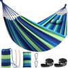 Chihee Cotton Hammock Large Soft Breathable Camping Hammock Holds Up to 660lbs Portable Tree Hammock with Detachable Spreader Bar Pillow 2 Strong Webbings 2 Carabiners Patio Garden Indoor Outdoor