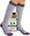 Merino Wool Compression Socks for Women Men, 15-20 mmHg Knee High Socks for Flying, Travel, Running
